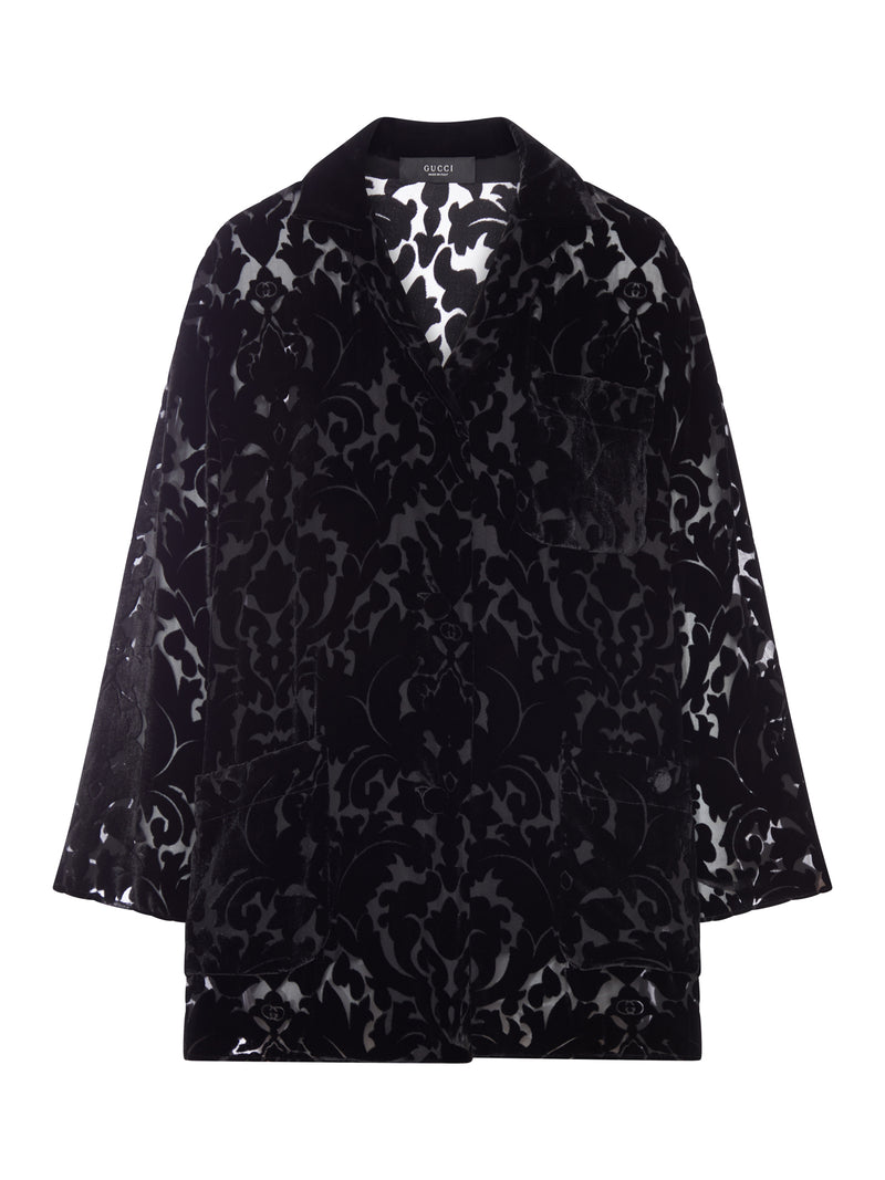 CAMICIA IN VELOUR DEVORÉ FLOREALE