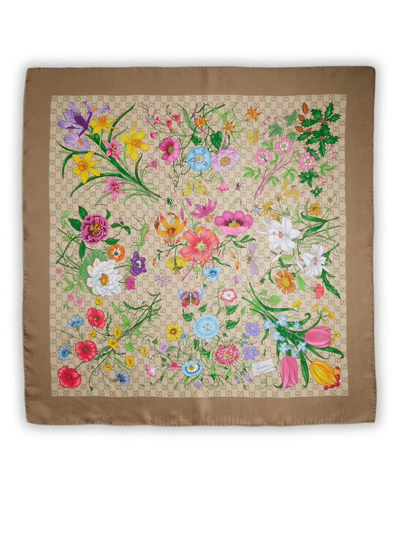 CARRÉ IN TWILL DI SETA CON STAMPA GG