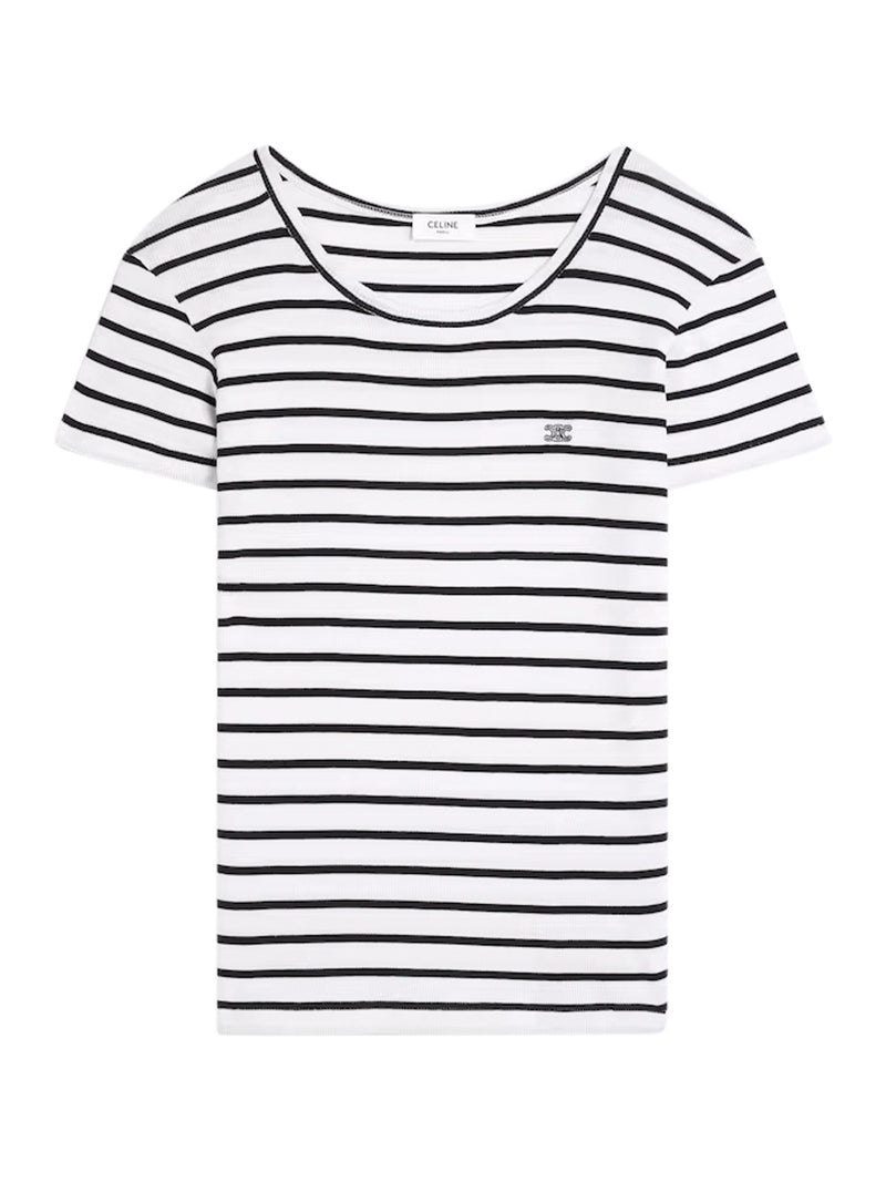 T-SHIRT IN JERSEY DI SETA A RIGHE