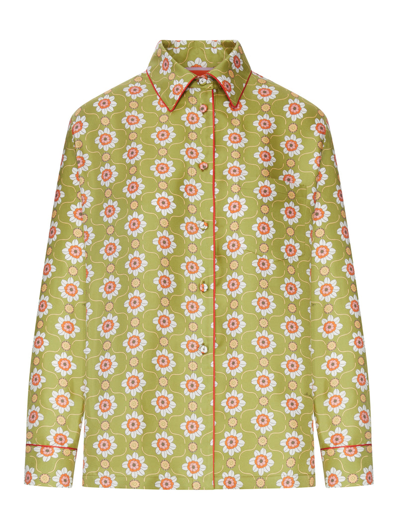 CAMICIA IN SETA CON STAMPA FLOREALE