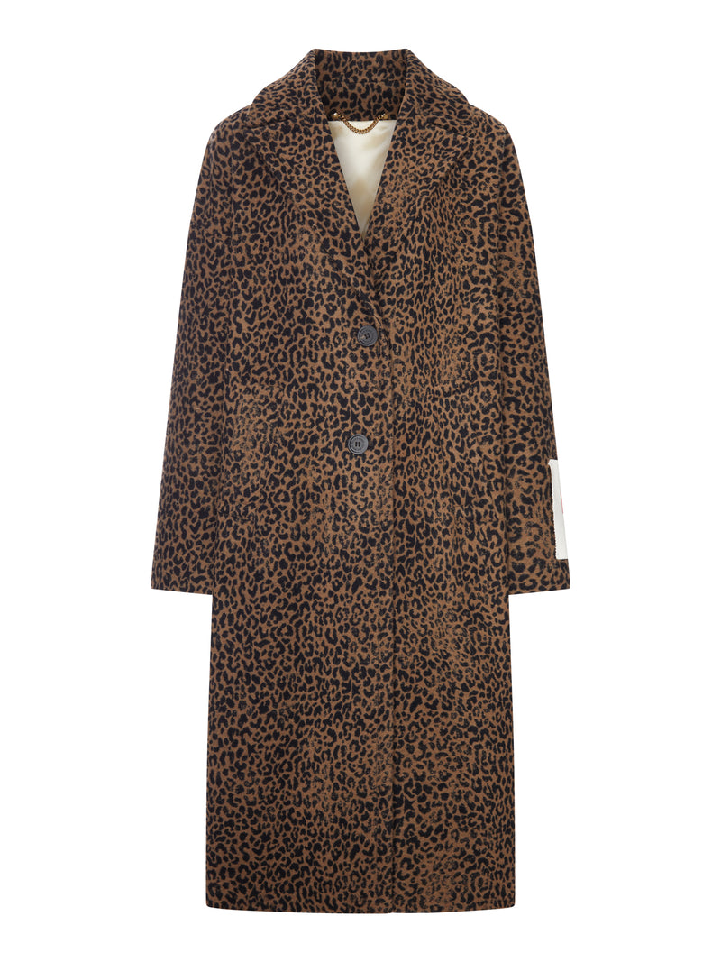 CAPPOTTO LUNGO STAMPA LEOPARDATA