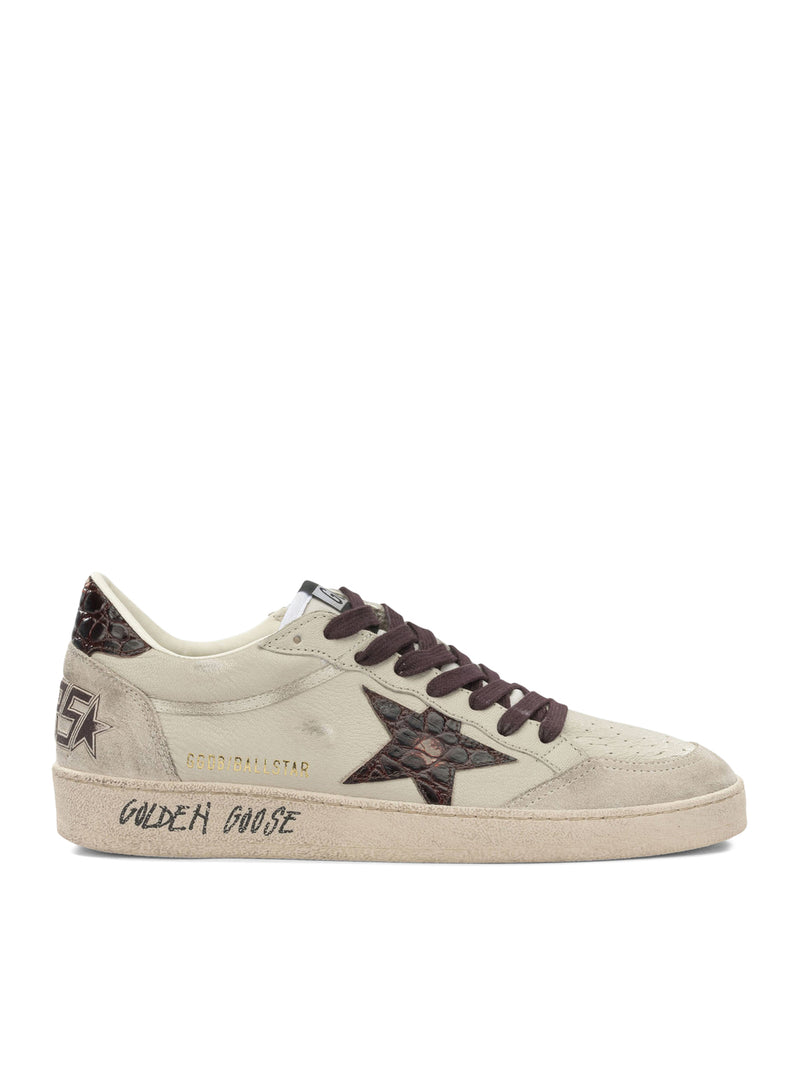 SNEAKERS BALL-STAR IN PELLE CON INSERTI CROCO