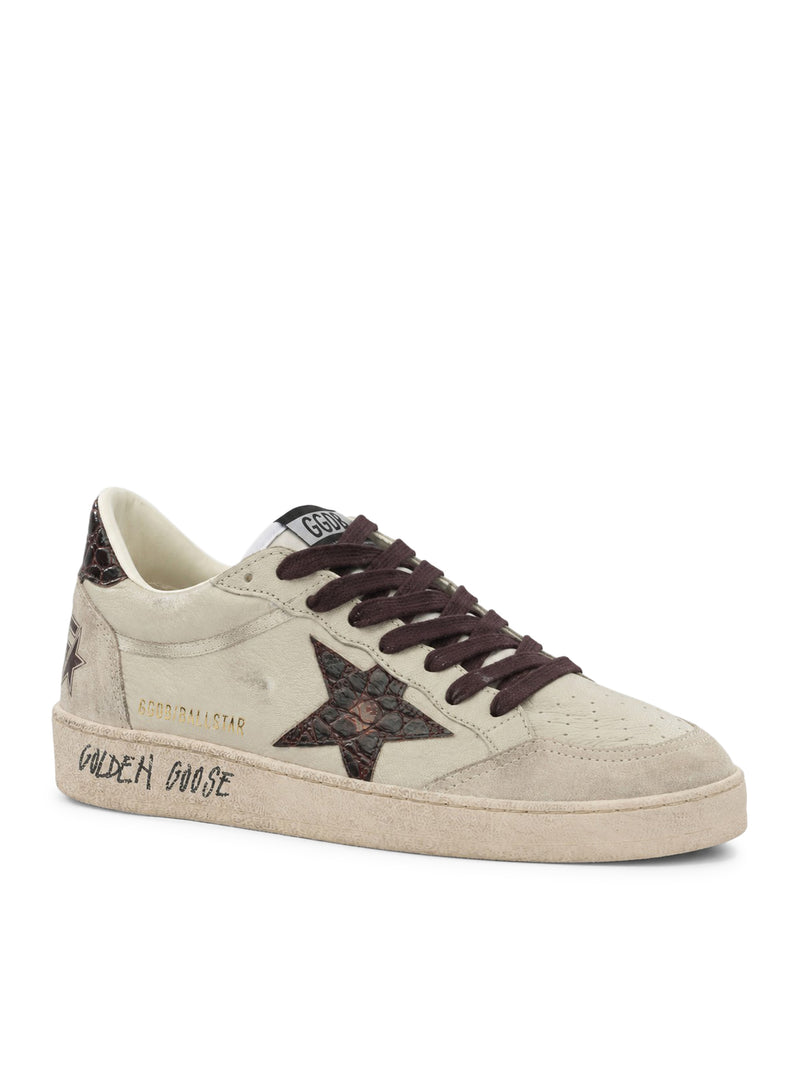 SNEAKERS BALL-STAR IN PELLE CON INSERTI CROCO