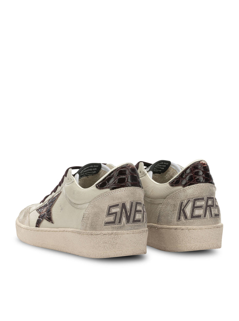 SNEAKERS BALL-STAR IN PELLE CON INSERTI CROCO