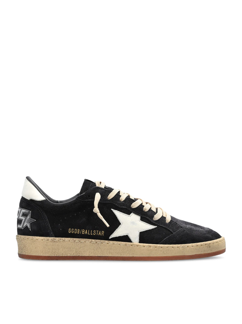 BALL-STAR IN SUEDE BLU SCURO CON STELLA IN PELLE BIANCA