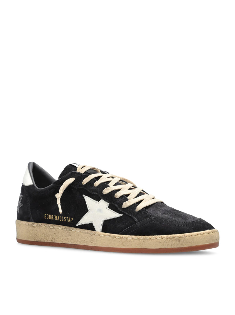 BALL-STAR IN SUEDE BLU SCURO CON STELLA IN PELLE BIANCA