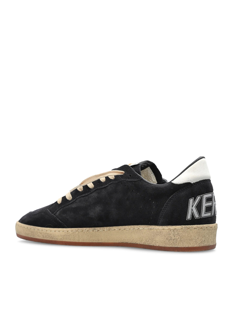 BALL-STAR IN SUEDE BLU SCURO CON STELLA IN PELLE BIANCA
