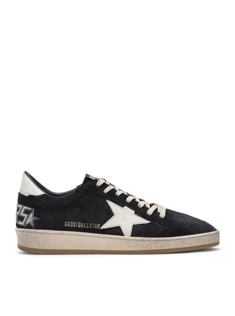 BALL-STAR IN SUEDE BLU SCURO CON STELLA IN PELLE BIANCA
