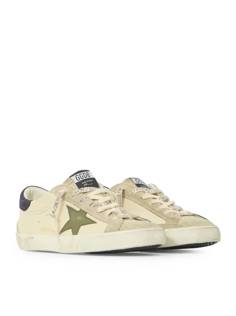 SNEAKERS SUPER-STAR IN PELLE CON INSERTI IN CAMOSCIO