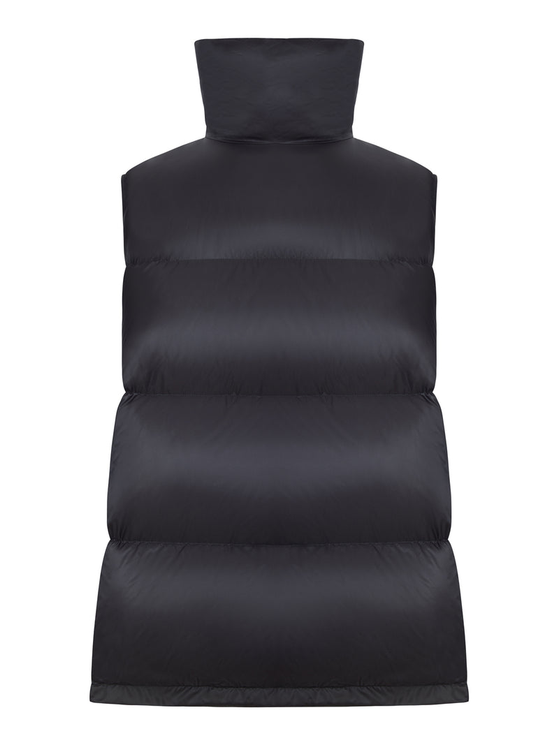 GILET IN NYLON CON COLLO ALTO E COULISSE