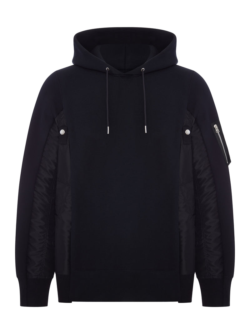 FELPA CON CAPPUCCIO IN COTONE E NYLON