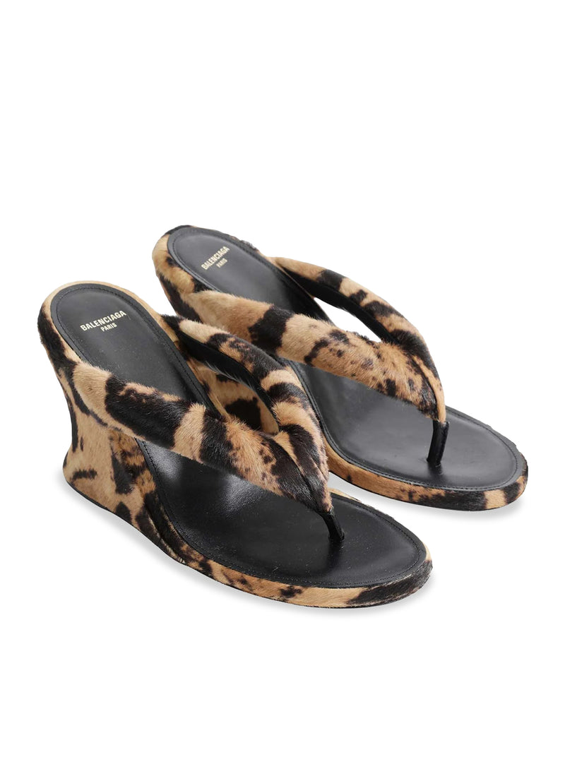 SANDALO INFRADITO GAETA CON ZEPPA REALIZZATO IN CAVALLINO CON STAMPA OCELOT