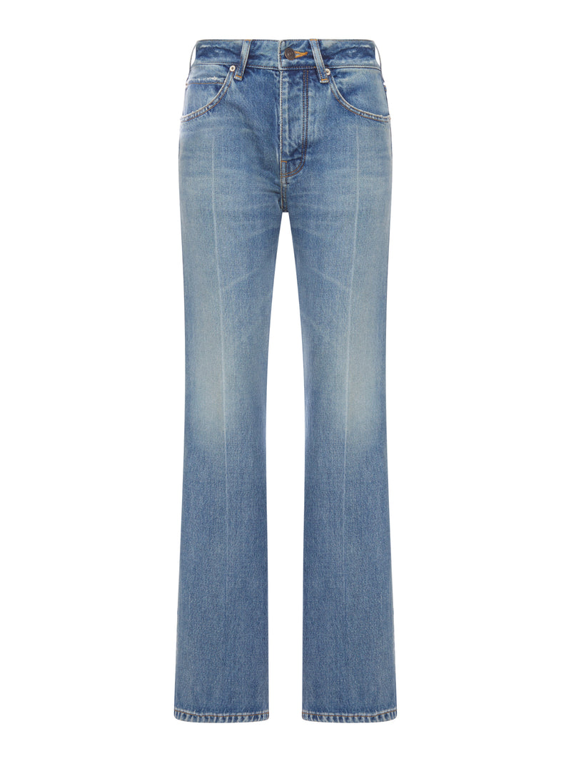 JEANS FLARE IN DENIM LAVAGGIO MEDIO