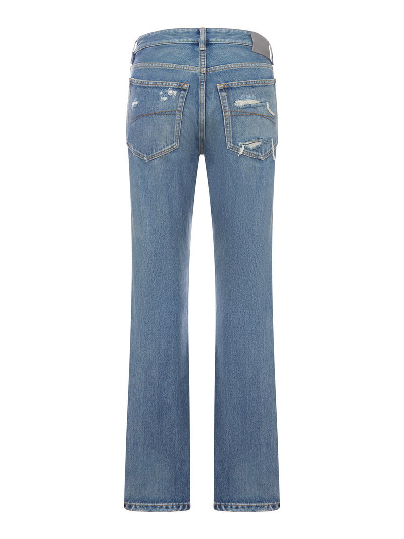 JEANS FLARE IN DENIM LAVAGGIO MEDIO