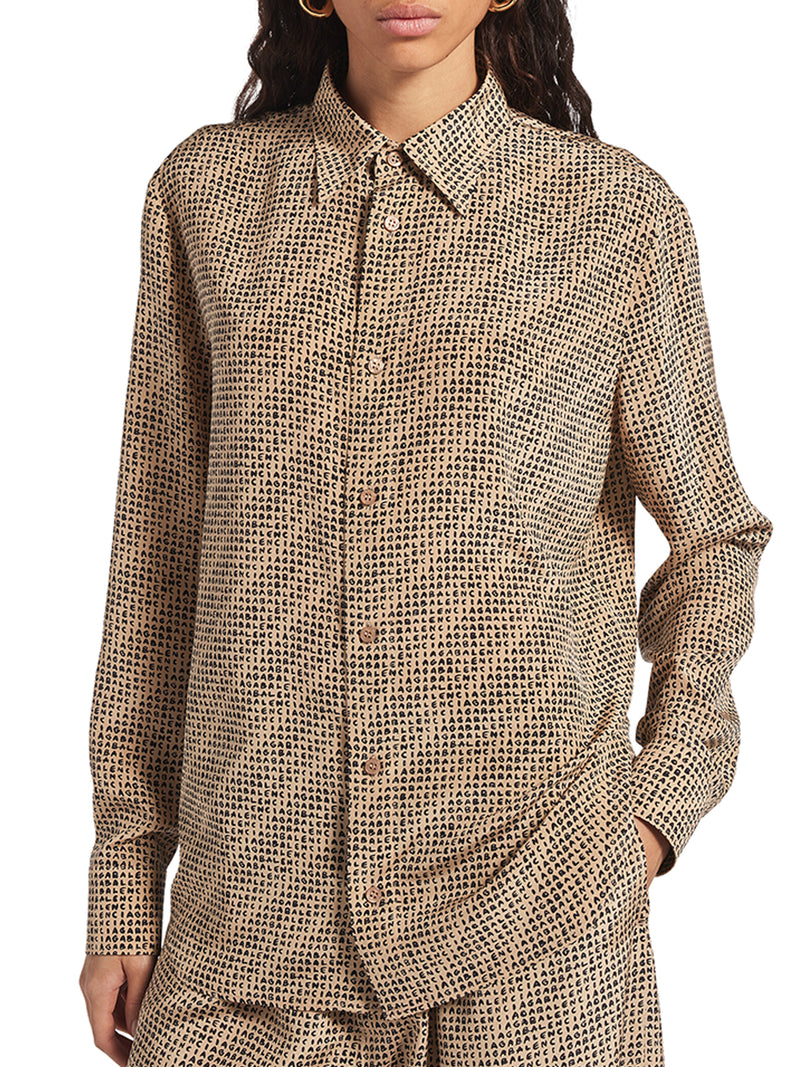CAMICIA MONOGRAM IN CRÊPE DI SETA