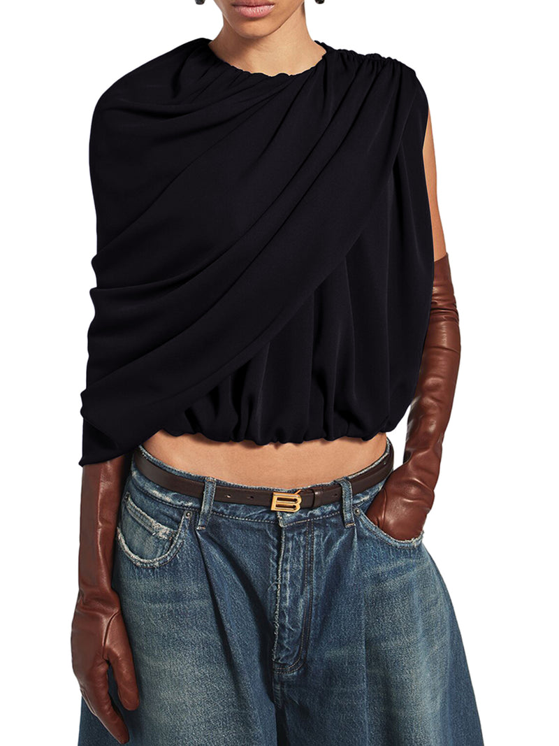 TOP MANTELLA IN CADY DI SETA