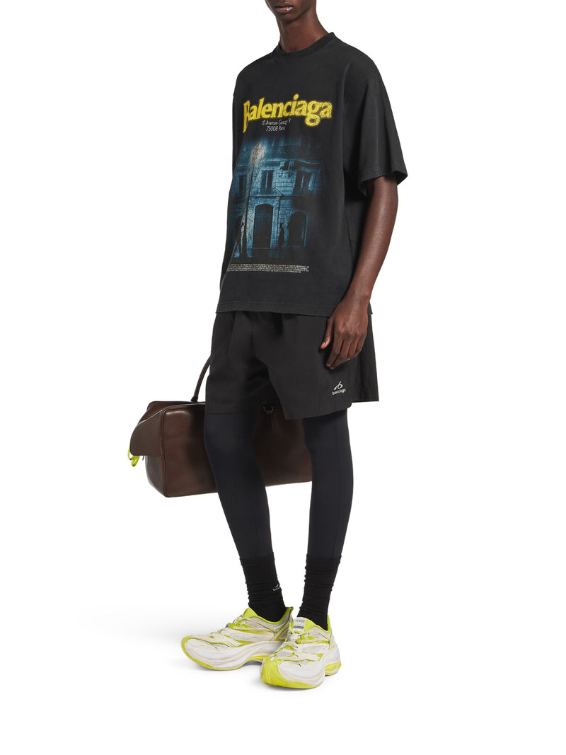 T-SHIRT THE ADDRESS VESTIBILITÀ MEDIA IN NERO SLAVATO