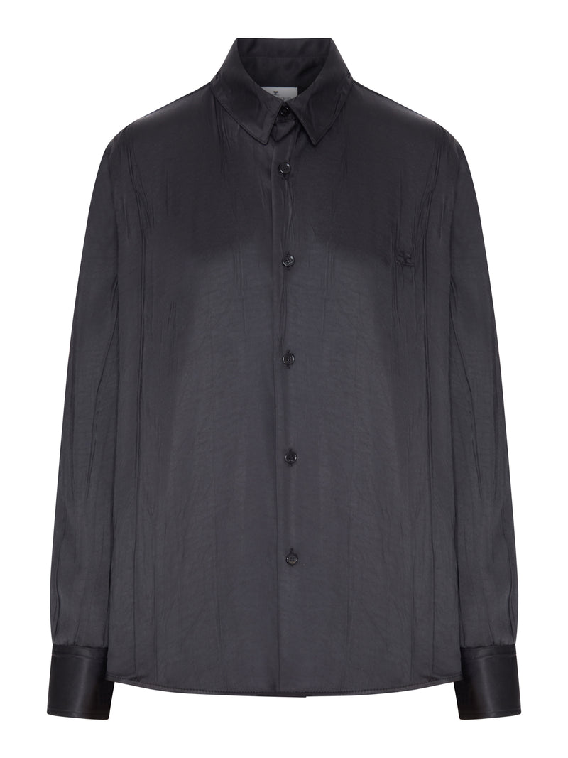 CAMICIA OVERSIZE IN RASO CRINKLED