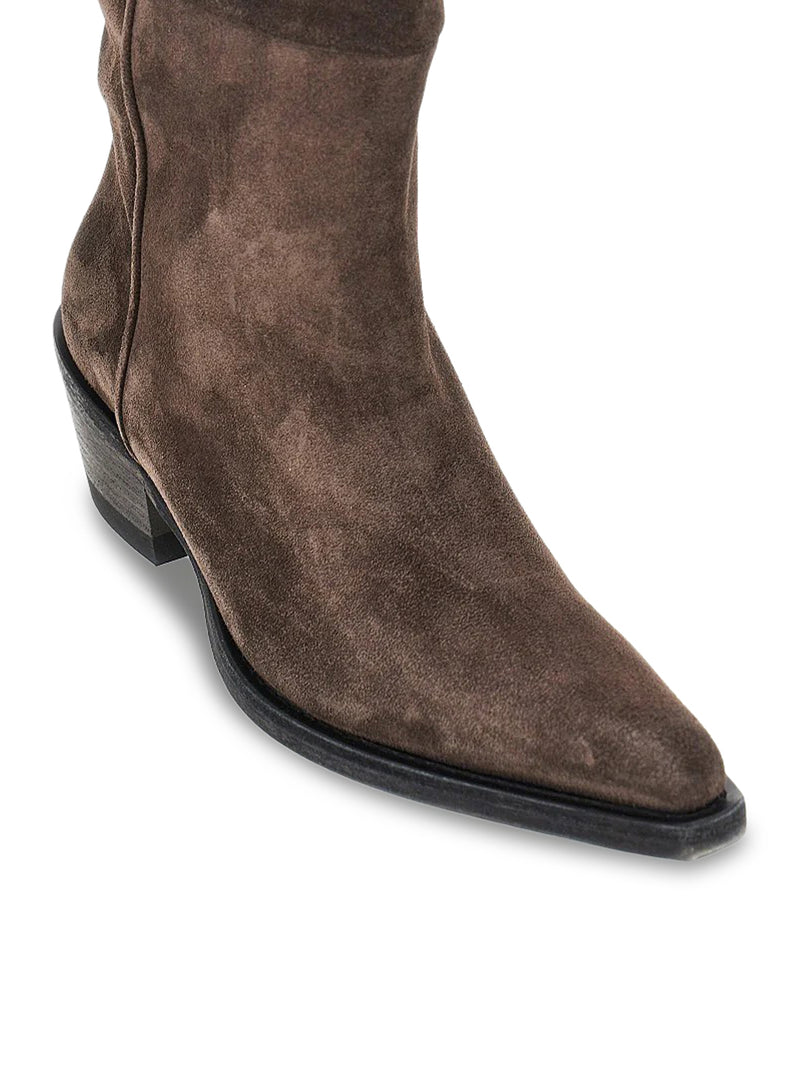 STIVALI WESTERN `CLIVE` IN PELLE SCAMOSCIATA