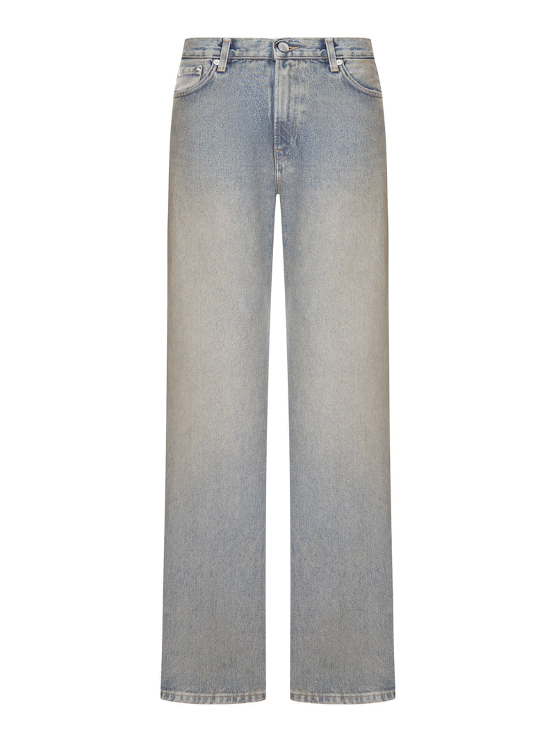 JEANS WIDE LEG IN DENIM LAVAGGIO CHIARO