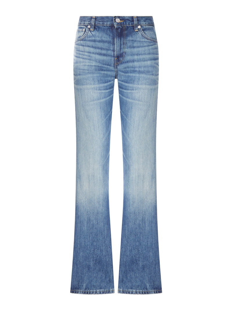 JEANS FLARE IN DENIM LAVAGGIO MEDIO