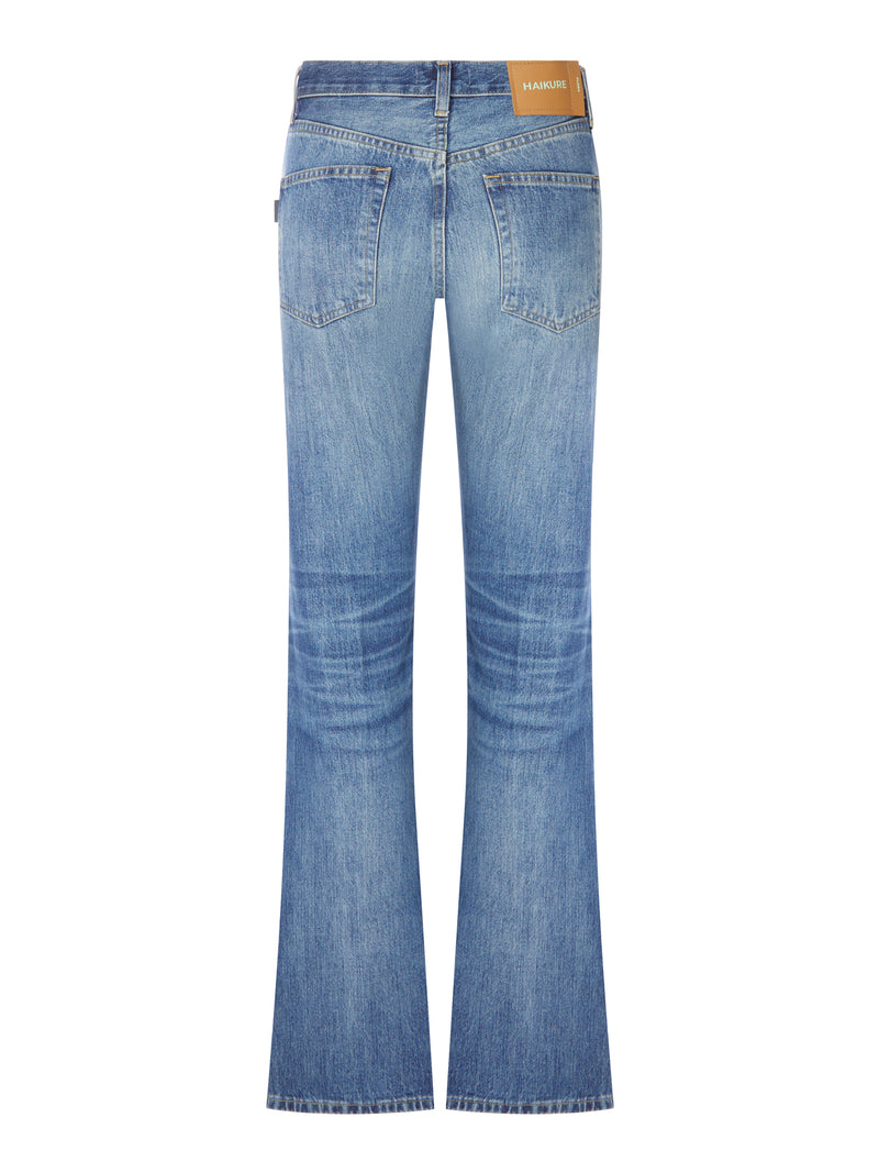 JEANS FLARE IN DENIM LAVAGGIO MEDIO
