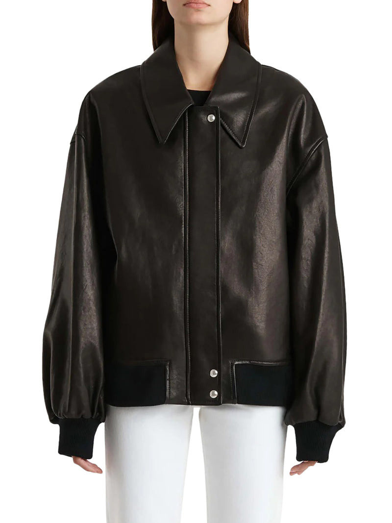 BOMBER IN PELLE SHELMAN CON COLLO AMPIO