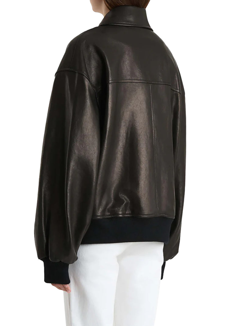 BOMBER IN PELLE SHELMAN CON COLLO AMPIO