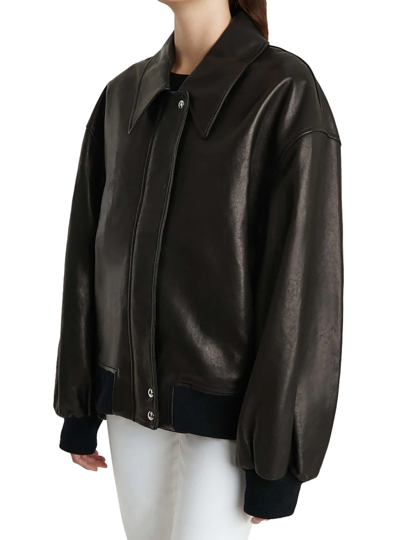 BOMBER IN PELLE SHELMAN CON COLLO AMPIO