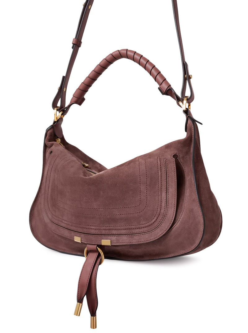 BORSA A SPALLA MARCIE PICCOLA IN PELLE SCAMOSCIATA