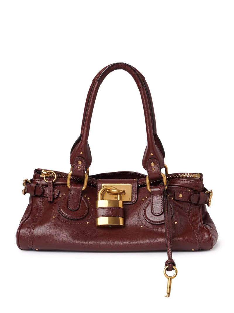 BORSA PADDINGTON IN PELLE GRANATA
