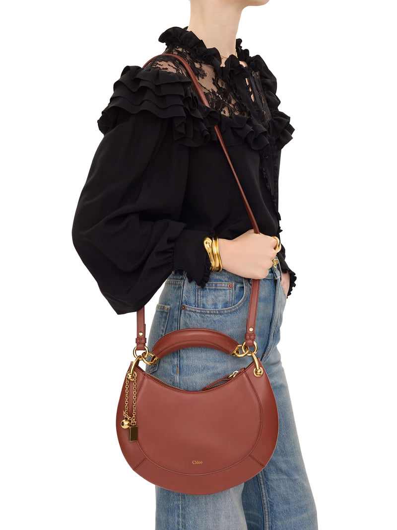 BORSA HOBO PICCOLO CHLOÉ BANANA CON CERNIERA IN MORBIDA PELLE