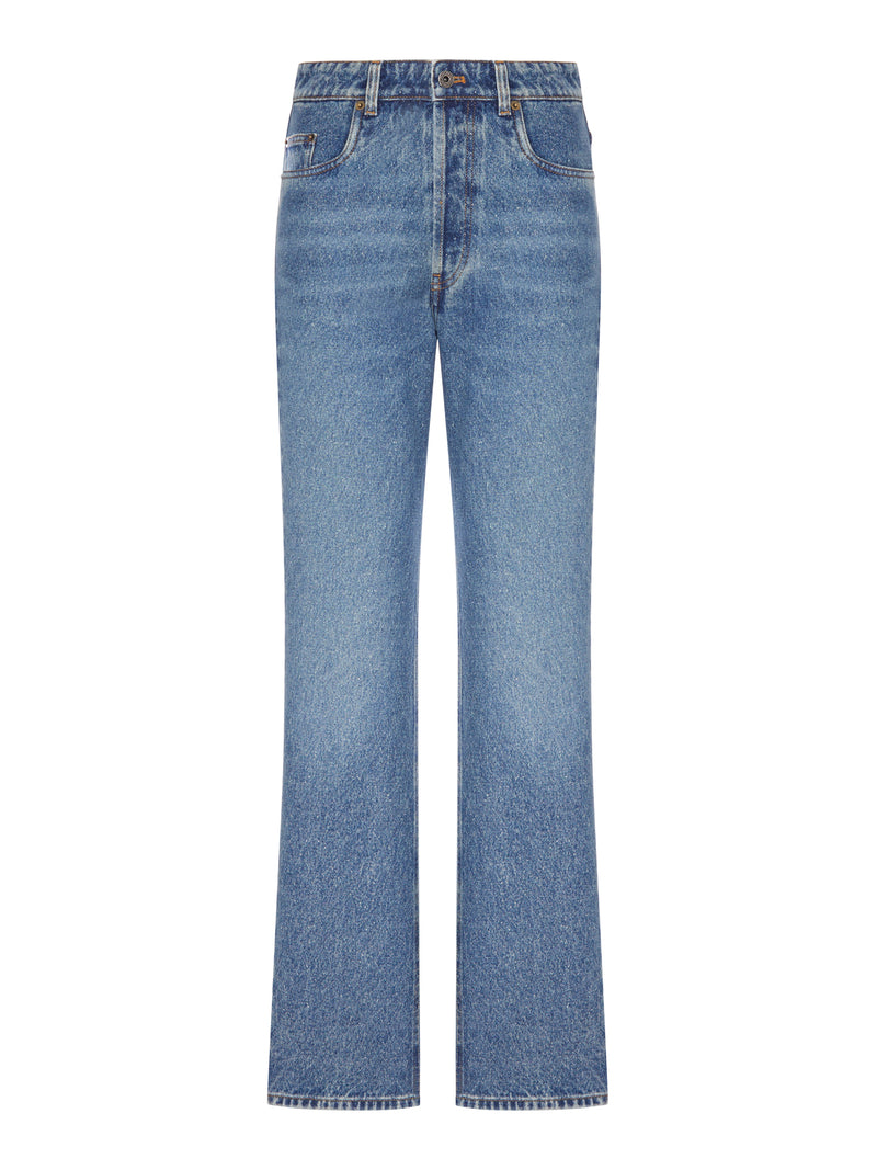 JEANS FLARE IN DENIM LAVAGGIO CHIARO