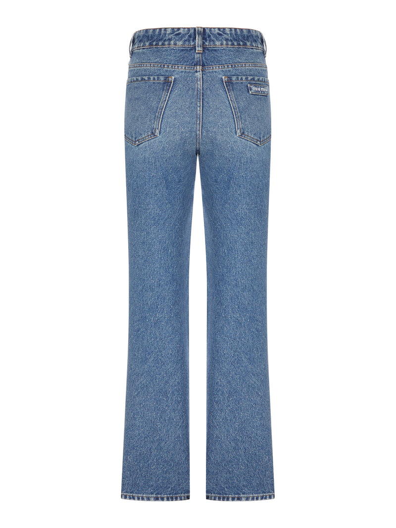 JEANS FLARE IN DENIM LAVAGGIO CHIARO