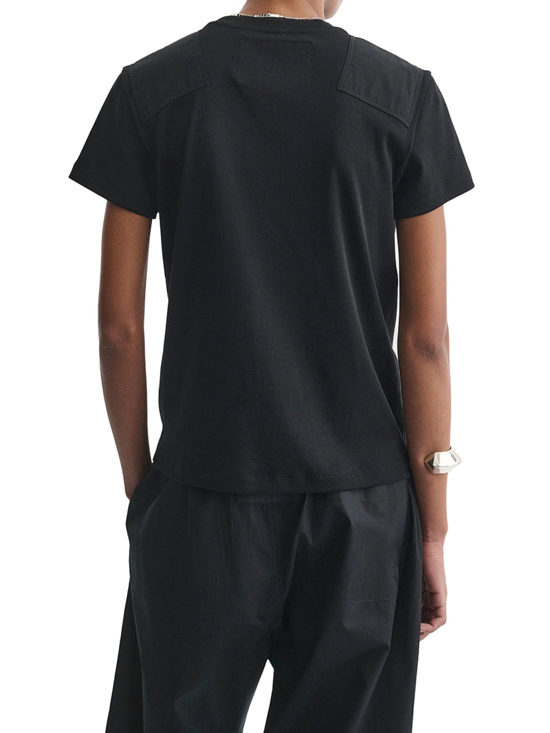 T-SHIRT CON TOPPE IN COTONE NERO