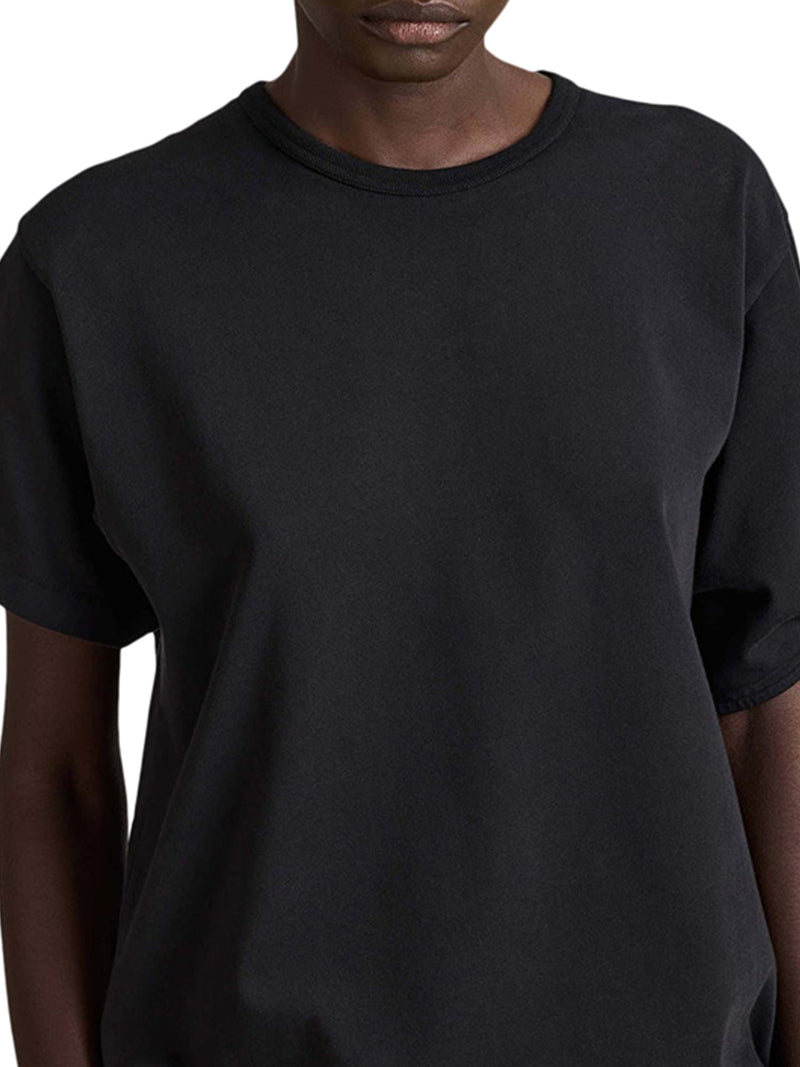 T-SHIRT NERA CON MANICHE ANNODATE