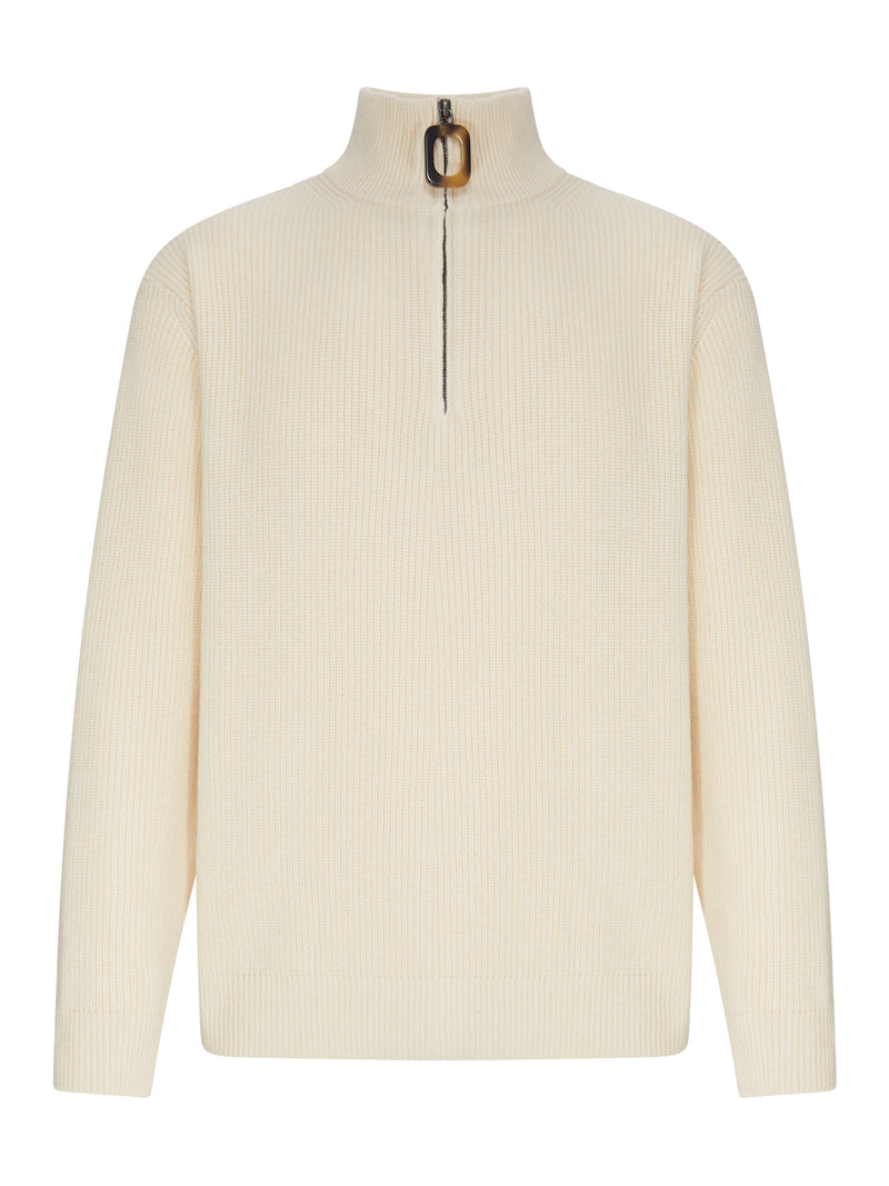 MAGLIA A COSTE CON COLLO ALTO E ZIP