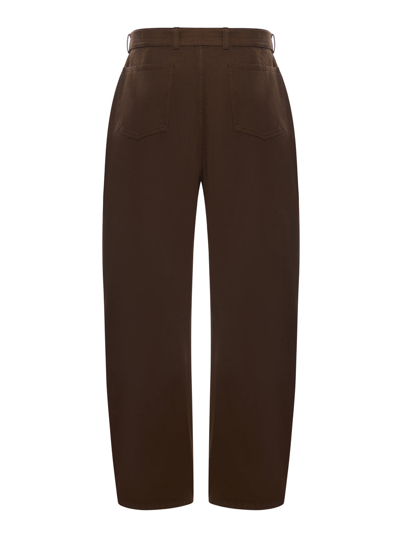 PANTALONI IN COTONE CON CINTURA INTRECCIATA