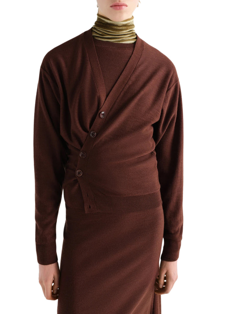 CARDIGAN RELAXED TWISTED IN MISTO LANA MERINO