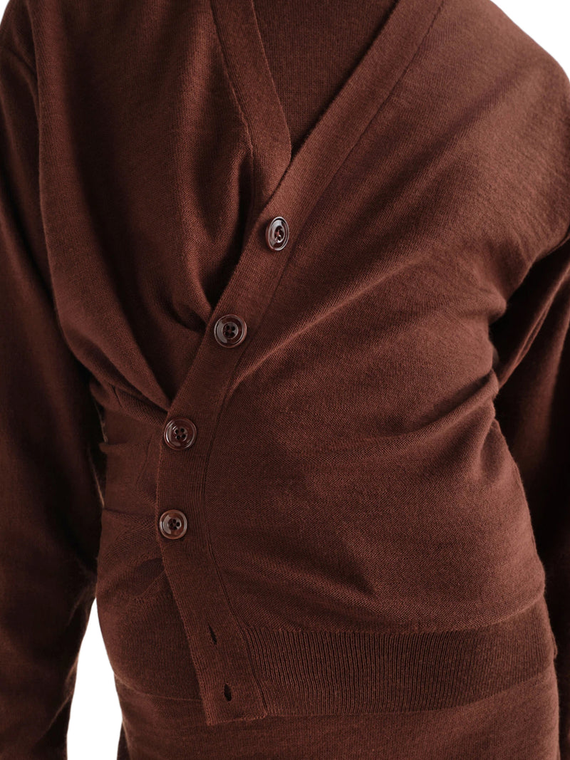 CARDIGAN RELAXED TWISTED IN MISTO LANA MERINO