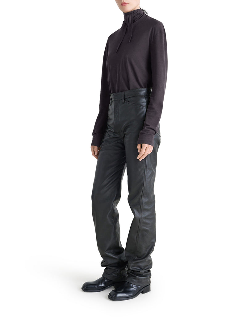 MAGLIA A MANICHE LUNGHE IN JERSEY CON FOULARD