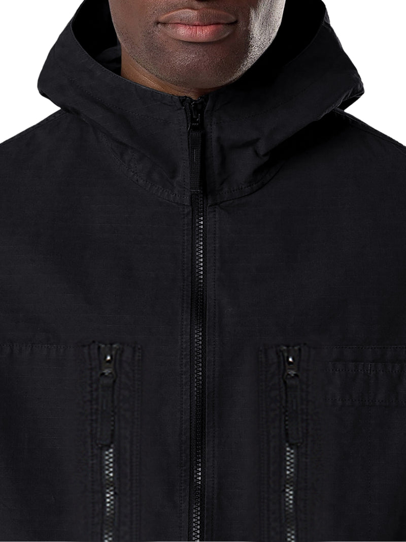 OVERSHIRT IN COTONE CON CAPPUCCIO E BADGE STONE ISLAND