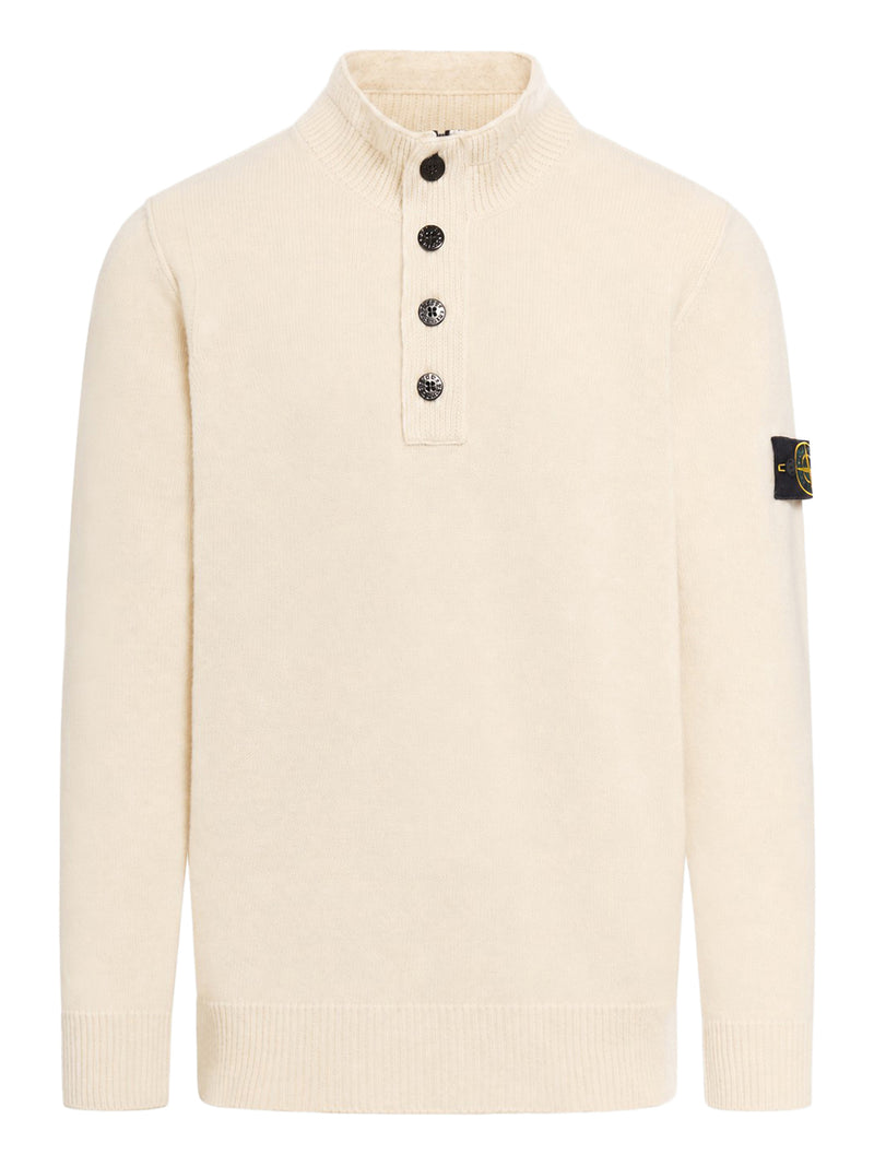 MAGLIONE VESTIBILITÀ REGULAR CON ZIP CORTA E FINTA CON BOTTONI