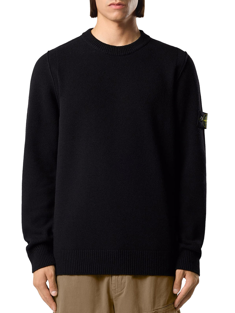 MAGLIONE EFFETTO MELANGE CON LOGO COMPASS