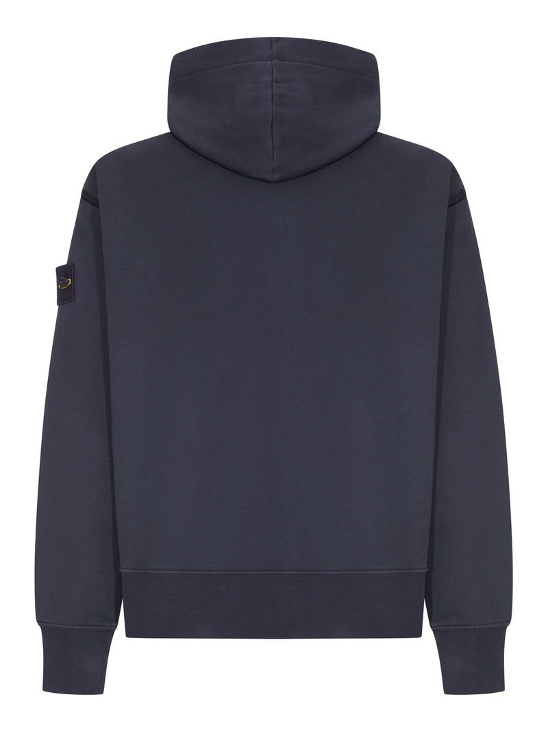 FELPA CON CAPPUCCIO E ZIP IN COTONE