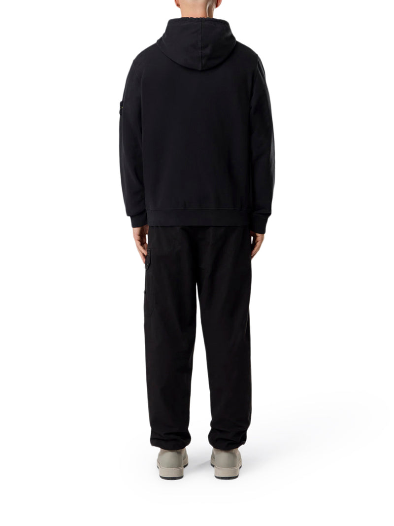 FELPA IN COTONE CON ZIP, CAPPUCCIO E LOGO COMPASS