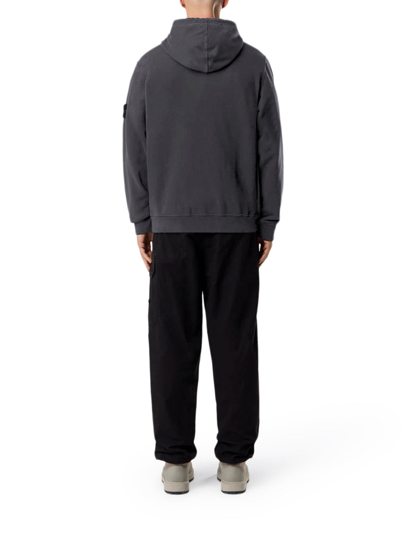 FELPA IN COTONE CON ZIP, CAPPUCCIO E LOGO COMPASS
