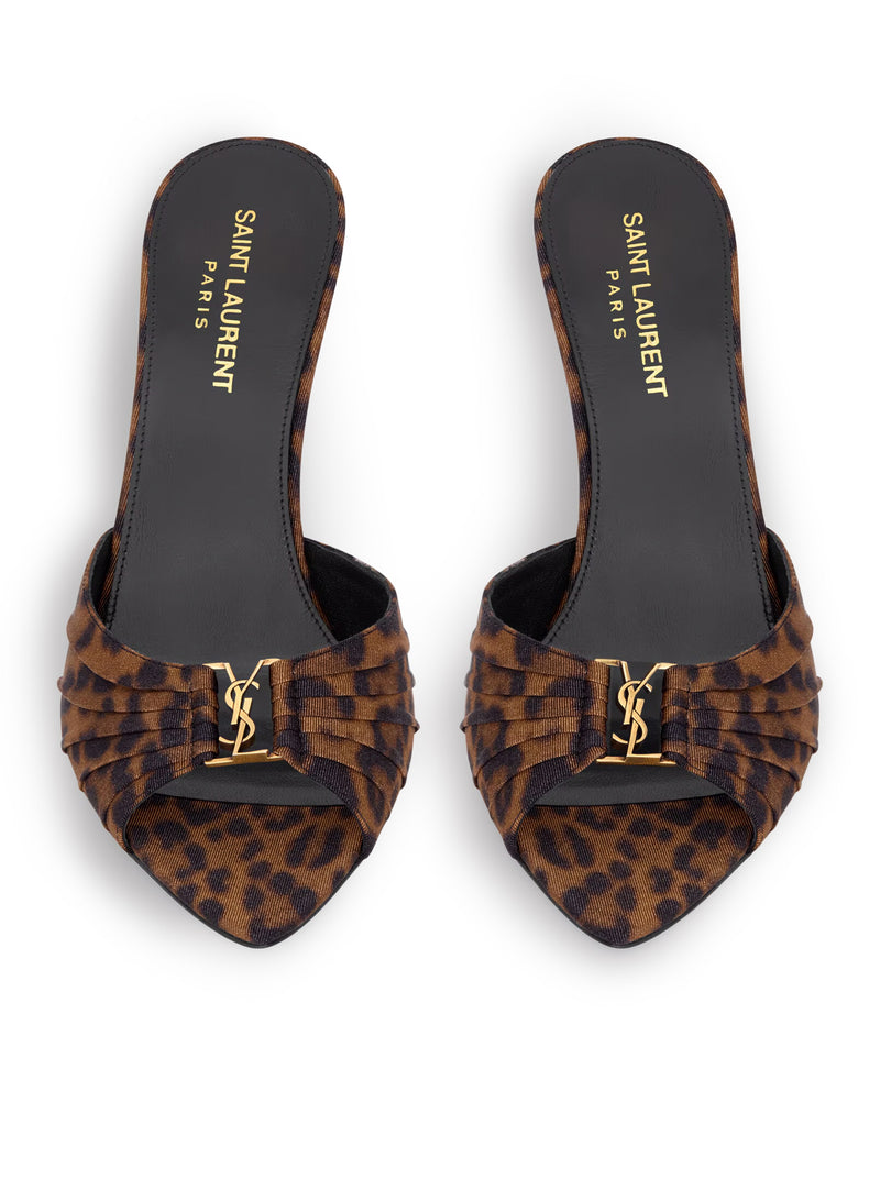 MULE BABYLONE IN GROS-GRAIN LEOPARDATO