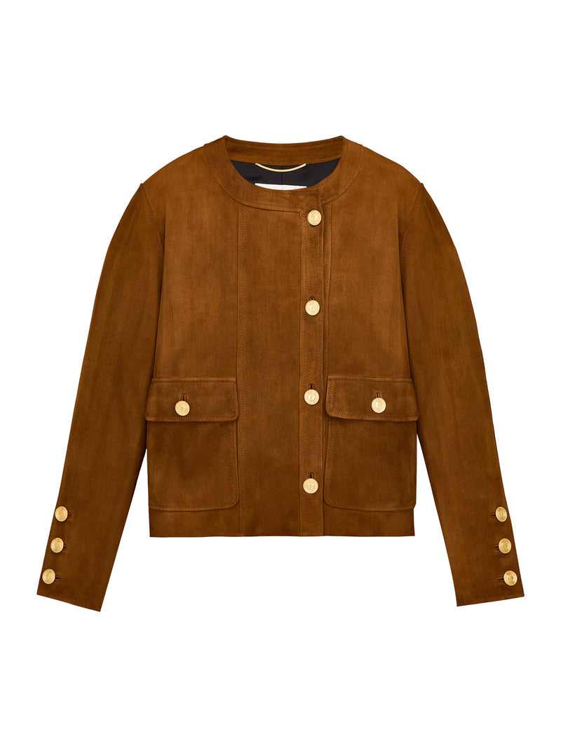 GIACCA CORTA IN PELLE DI AGNELLO SUEDE