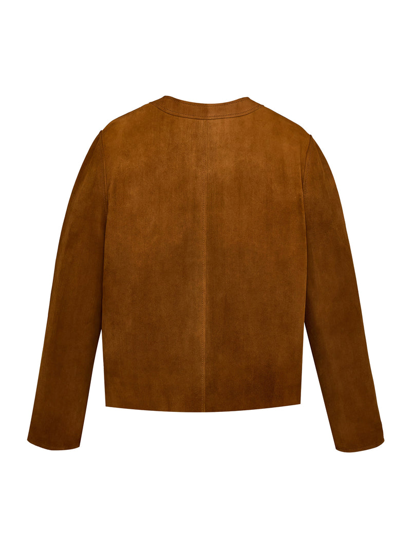 GIACCA CORTA IN PELLE DI AGNELLO SUEDE